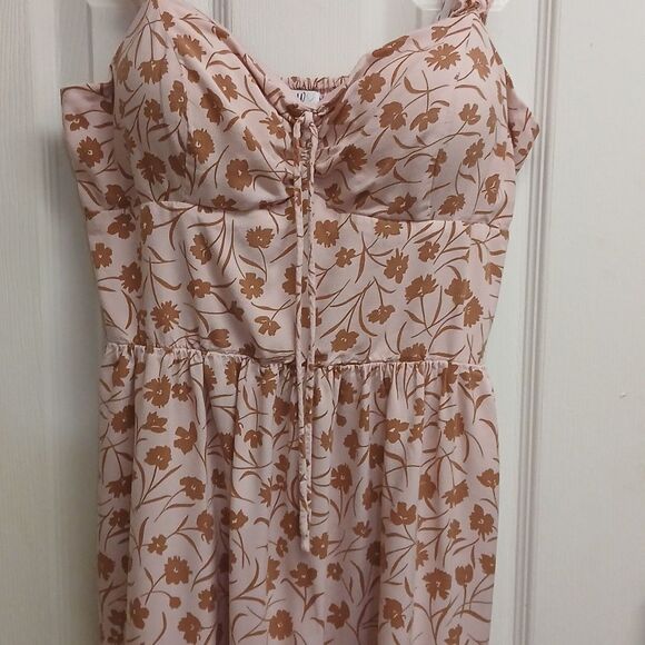 A U W Floral Pink and Mauve Sundress Size XL - Picture 5 of 9